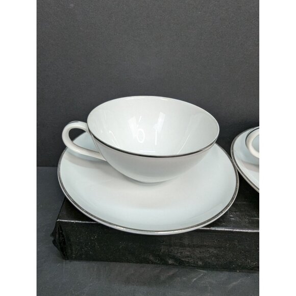 Royal M by Mitashoten Platinum Knight M109 Teacup and Saucer Set of 2 - Picture 4 of 11